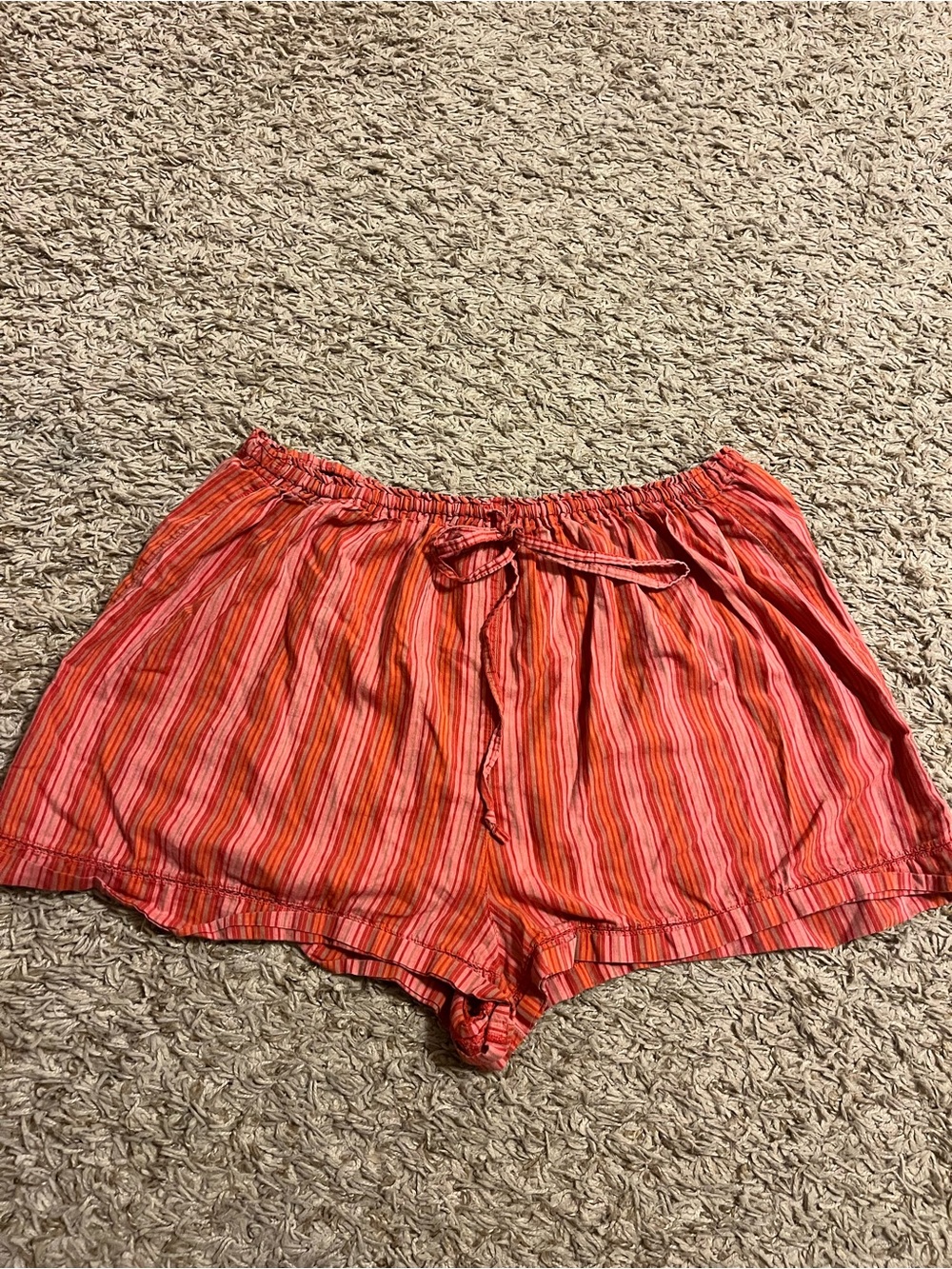 Striped Red-Orange Lounge Shorts